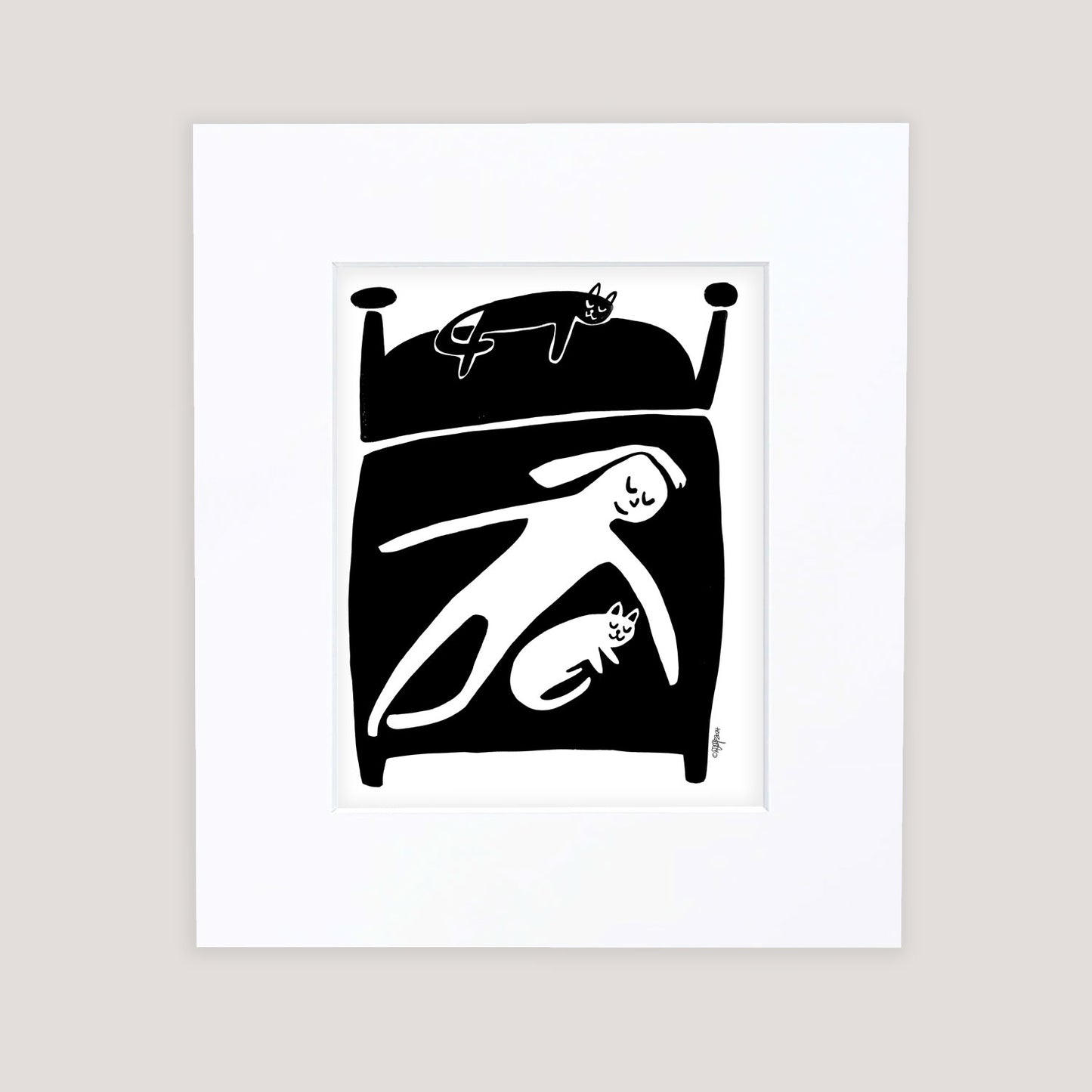 "Cat Nap" Matted Print