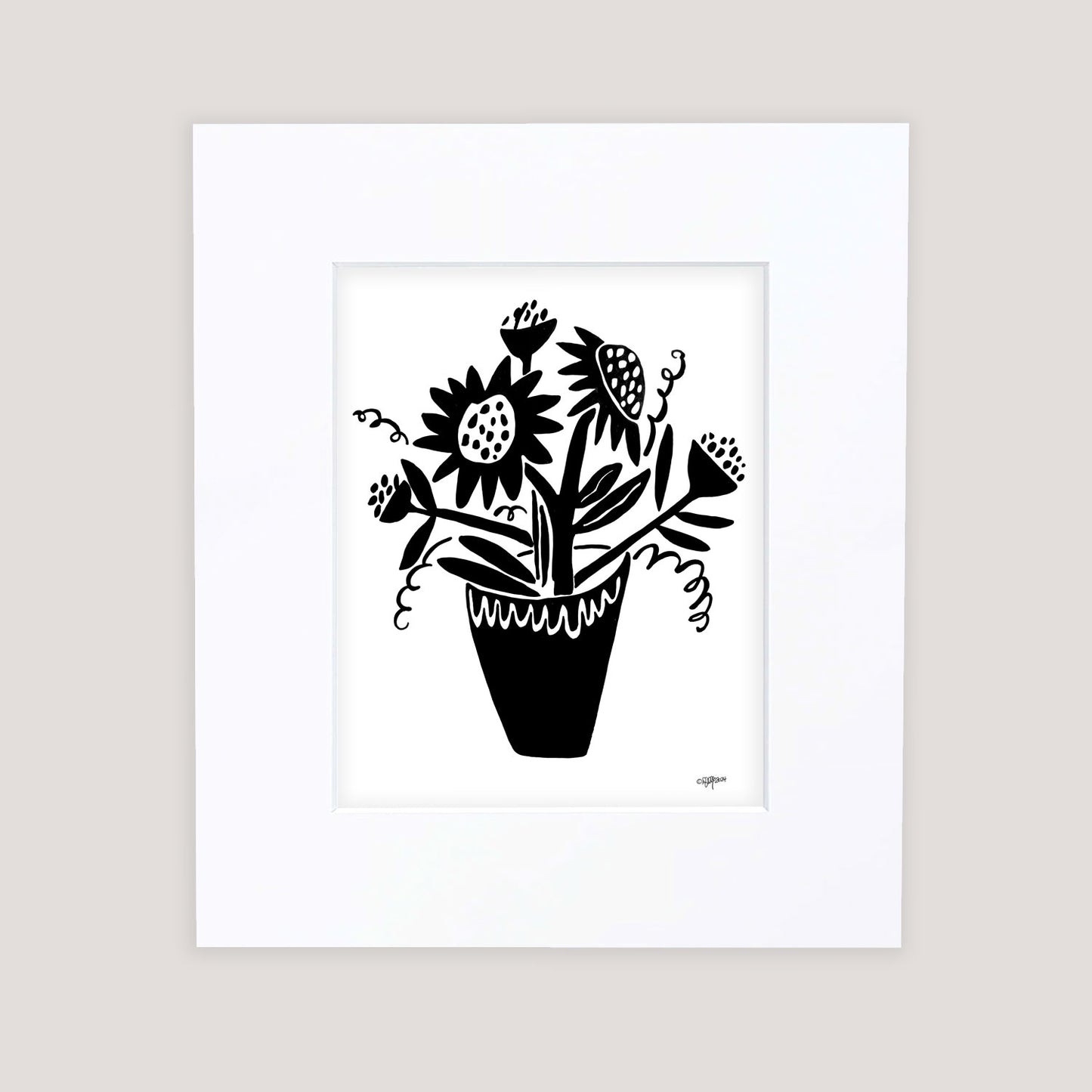 "Fall Flowers" Matted Print