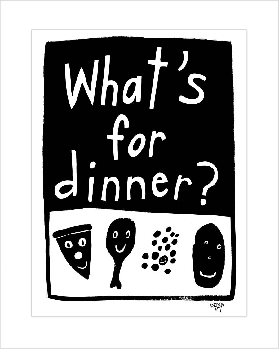 "What's For Dinner?" Framed Print with Mat