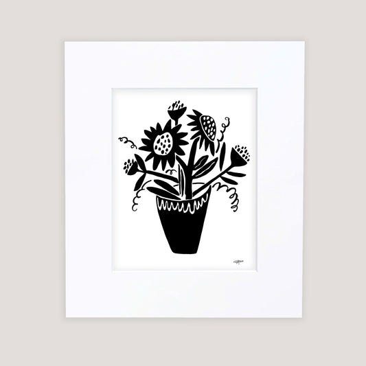 "Fall Flowers" Matted Print