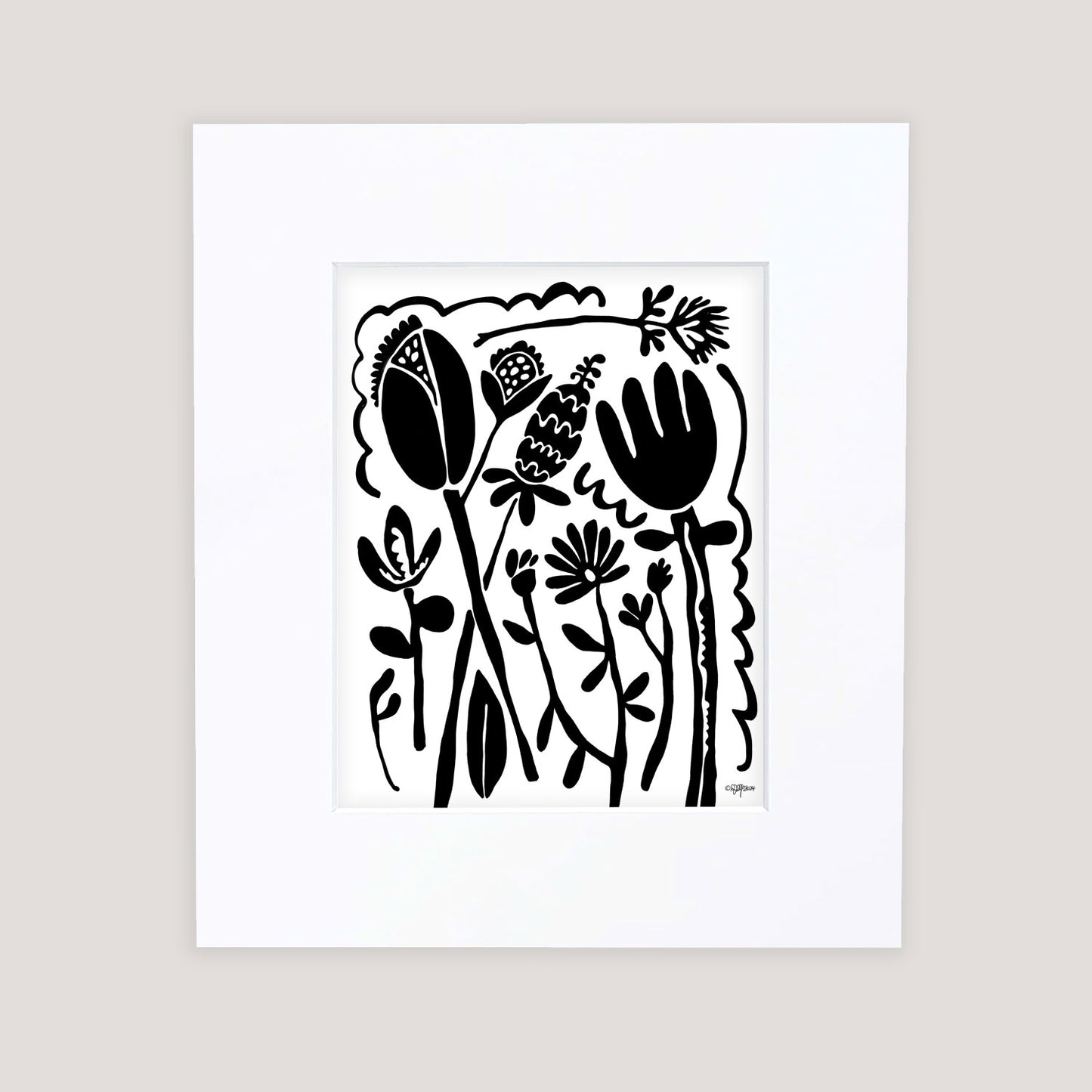 "Field of Flowers" Matted Print