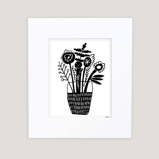 "Happy Vase" Matted Print