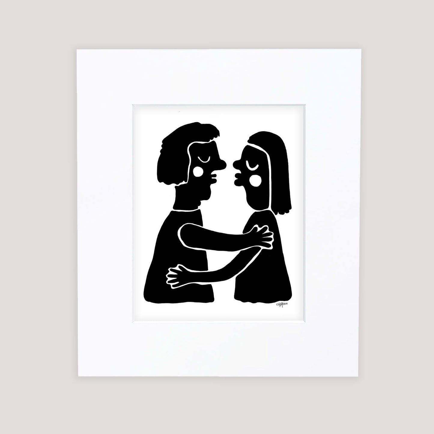 "Kissy Facey" Matted Print