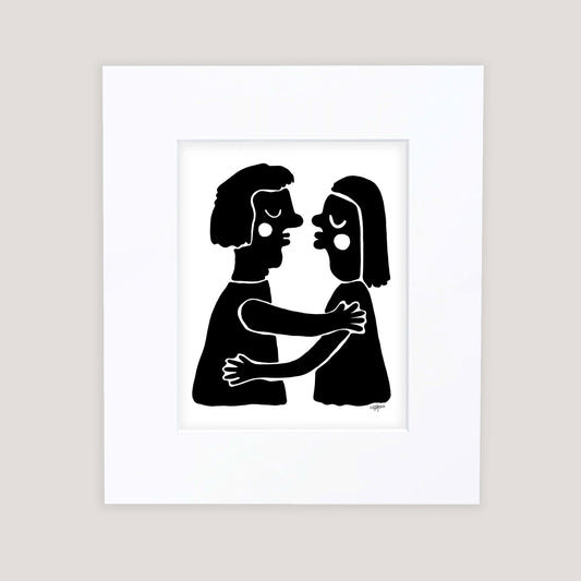 "Kissy Facey" Matted Print