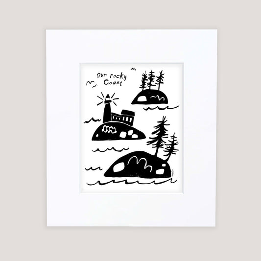 "Our Rocky Coast" Matted Print