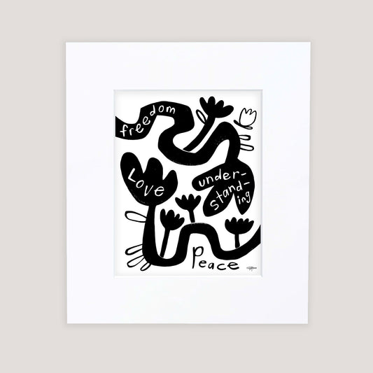 "Peace Love Understanding" Matted Print