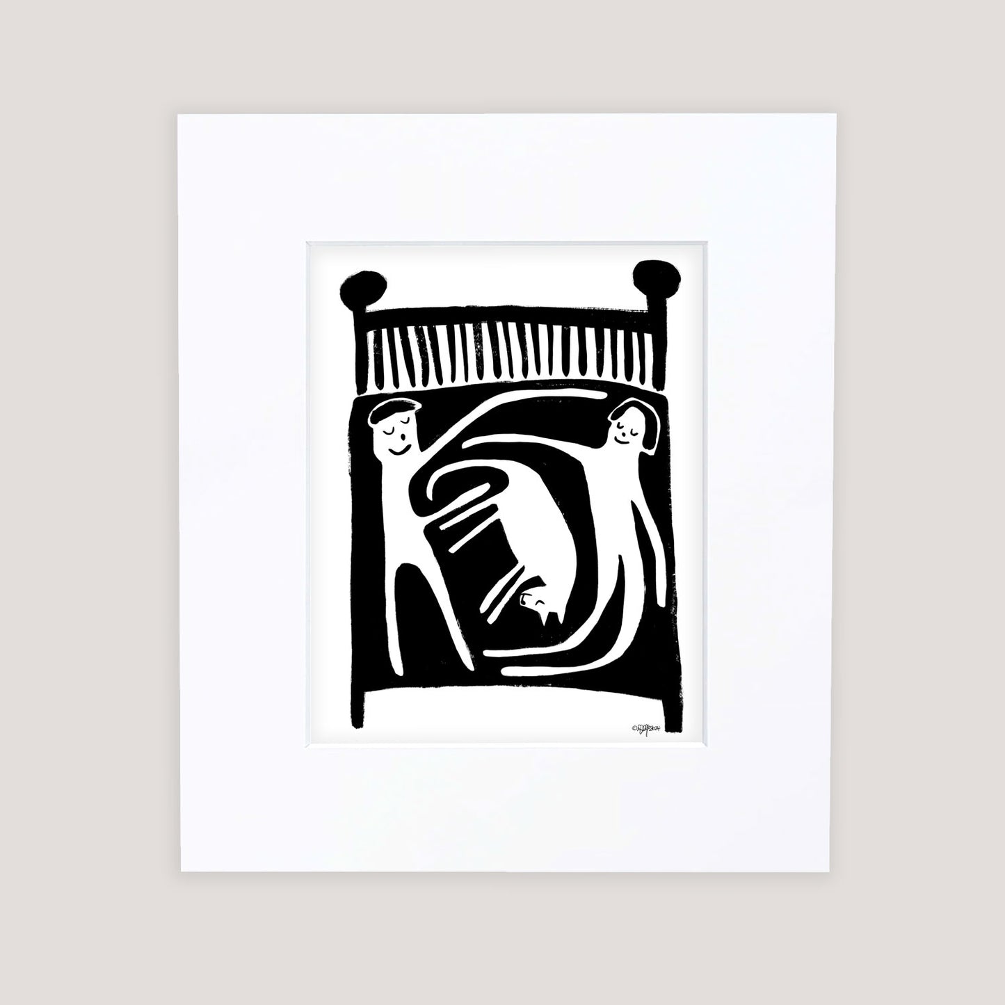 "Sleeping Dogs" Matted Print