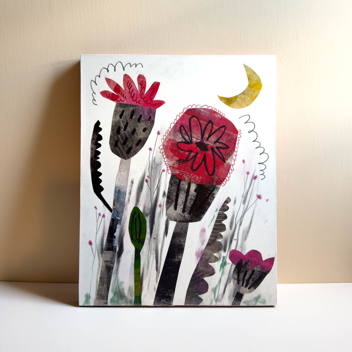 Red Flowers in the Moonlight